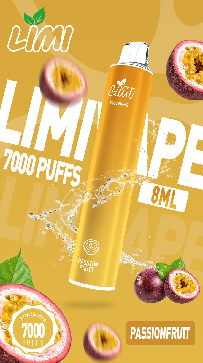 LIMI7000口拋棄式｜ILIA哩亞同廠生產，煙油容量更高 口味更優化｜超長續航 × 發光炫彩｜一次性便攜式圓管電子煙｜VAKA糖果雲煙館