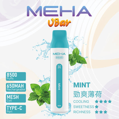 【MEHA VBar 魅嗨小白條】 一次性8500口拋棄式-一次性大容量電子菸-VAKA糖果雲煙館
