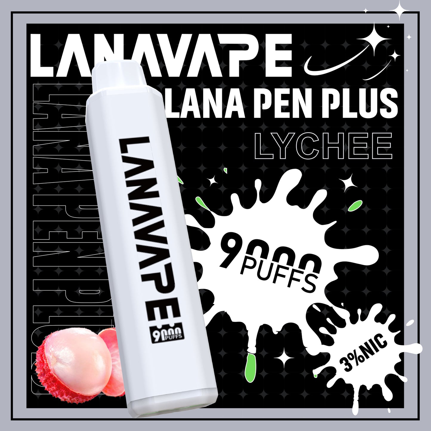 【LANA 9000口拋棄式】LANA PEN PLUS一次性電子煙 |  15ML大容量 | 具有變色LED燈設計 | VAKA糖果雲煙館