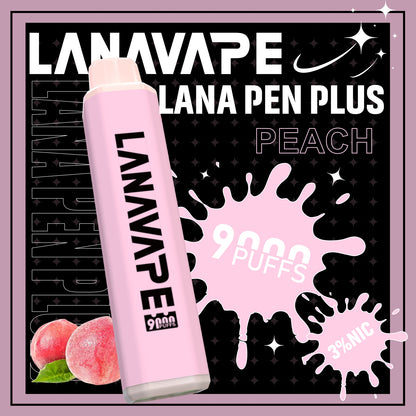 【LANA 9000口拋棄式】LANA PEN PLUS一次性電子煙 |  15ML大容量 | 具有變色LED燈設計 | VAKA糖果雲煙館