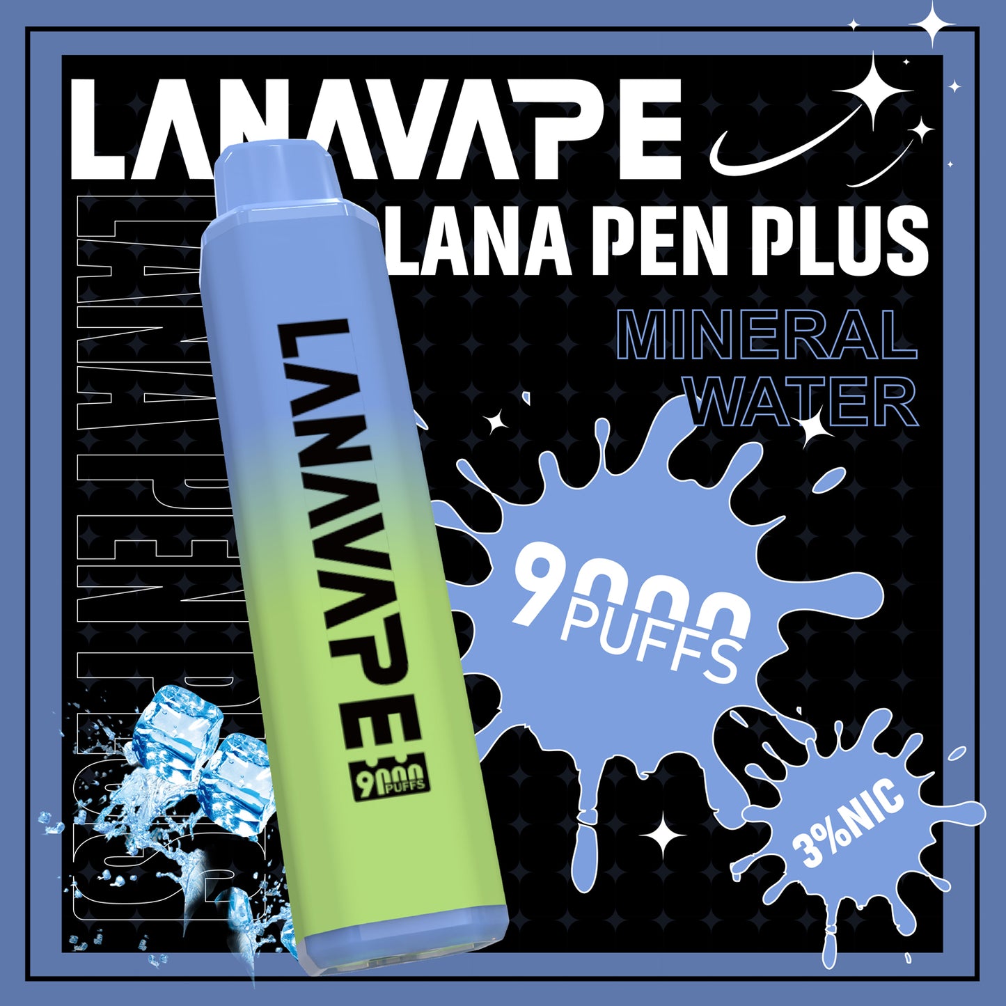 【LANA 9000口拋棄式】LANA PEN PLUS一次性電子煙 |  15ML大容量 | 具有變色LED燈設計 | VAKA糖果雲煙館