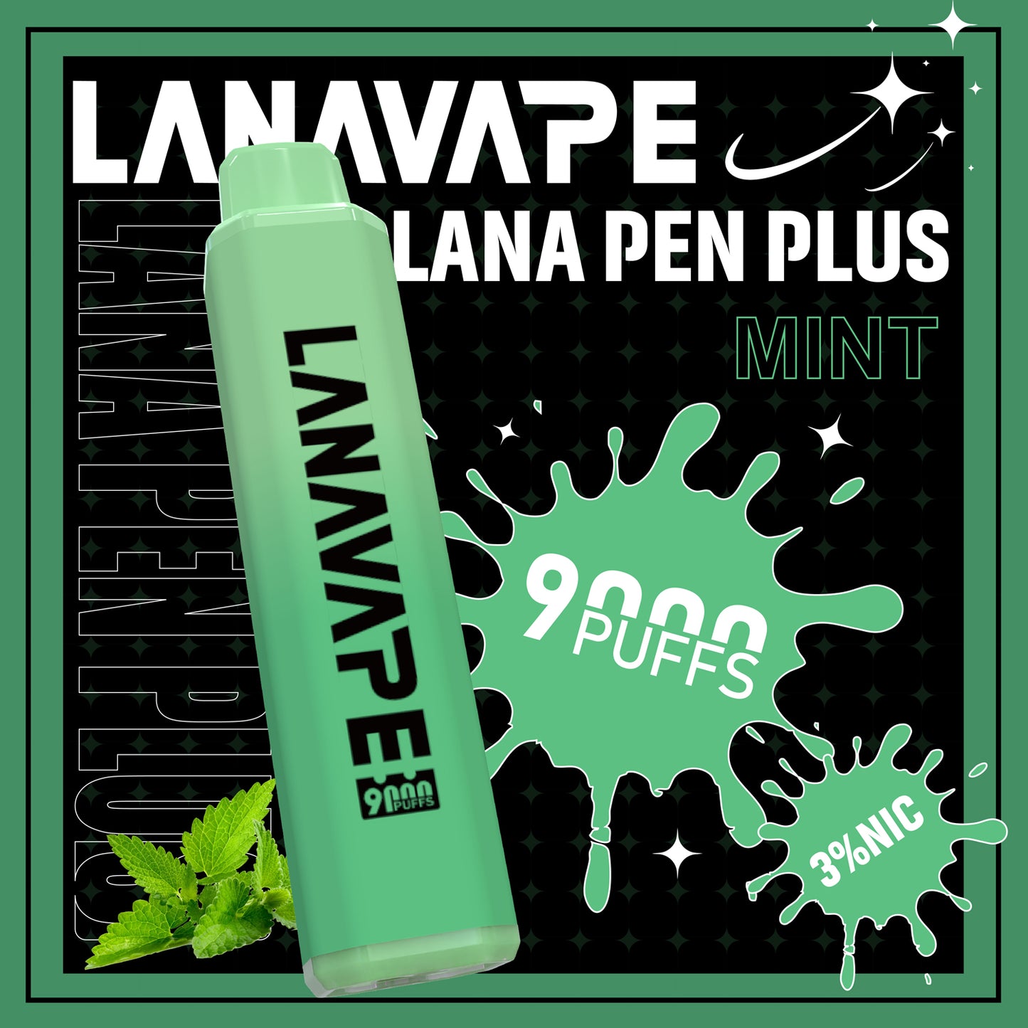 【LANA 9000口拋棄式】LANA PEN PLUS一次性電子煙 |  15ML大容量 | 具有變色LED燈設計 | VAKA糖果雲煙館