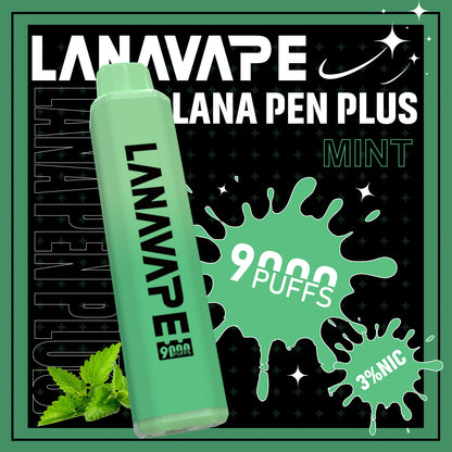 【LANA 9000口拋棄式】LANA PEN PLUS一次性電子煙 |  15ML大容量 | 具有變色LED燈設計 | VAKA糖果雲煙館