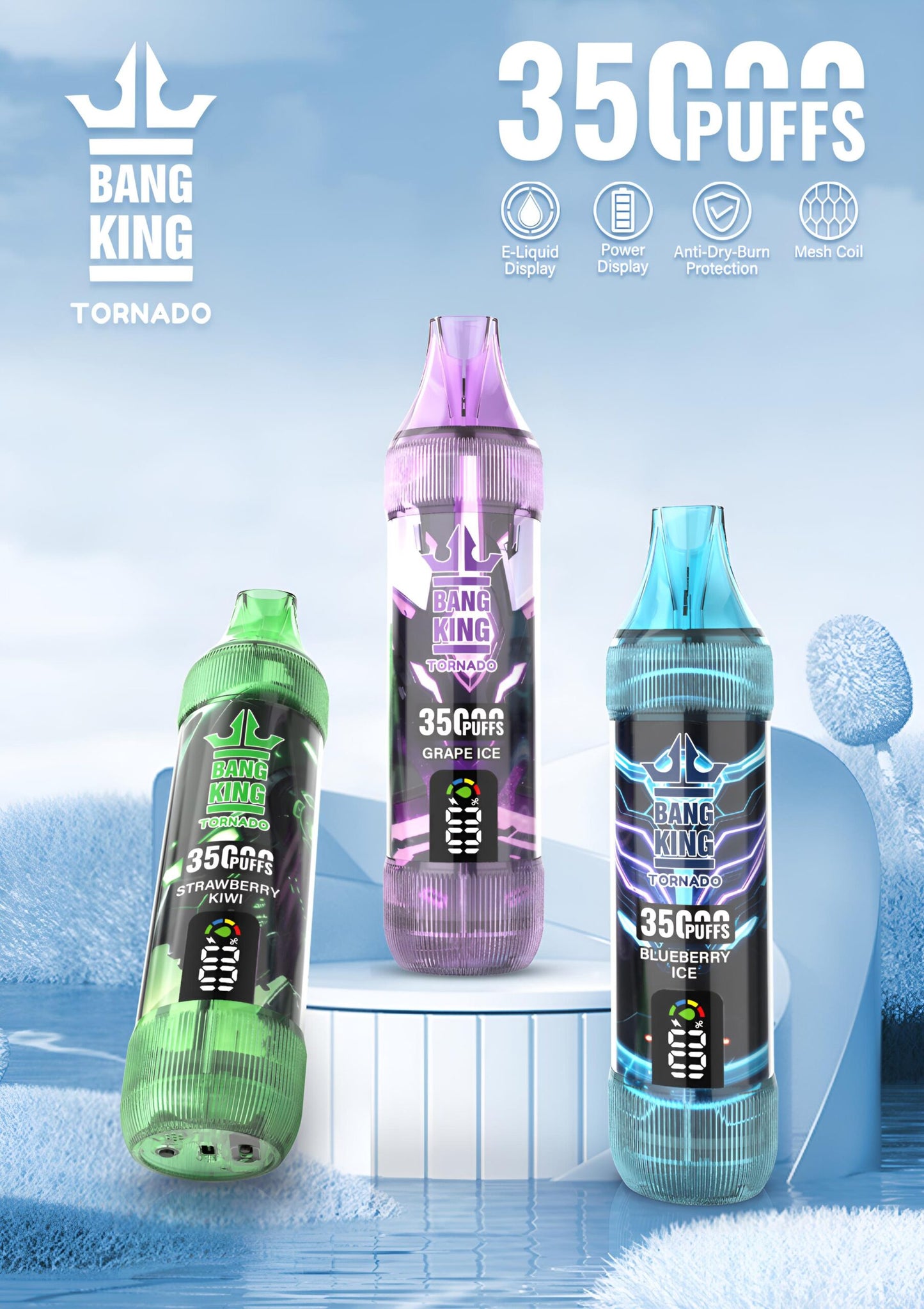 Bang King 35000抛棄式電子煙｜ 一次性大容量超長續航拋棄式 | 歐美熱銷× 12種風味 | VAKA糖果雲煙館