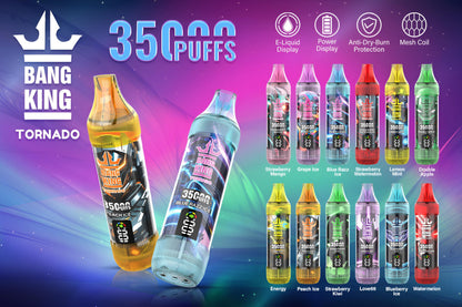 Bang King 35000抛棄式電子煙｜ 一次性大容量超長續航拋棄式 | 歐美熱銷× 12種風味 | VAKA糖果雲煙館